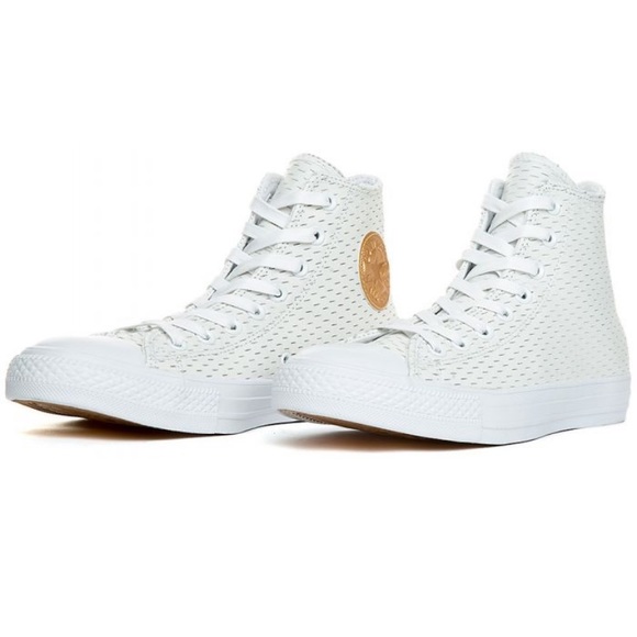 Unisex Chuck Taylor All Star CT Hi White/Gold - Picture 1 of 4